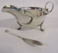 Mappin & Webb silver sauce boat Birmingham 1928 and Birmingham 1937 John Grinsell & sons butter