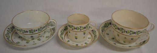 Large tea cup & saucer possibly manufacture Pinxton with similar coffee can all marked N5 over