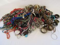 A large collection of costume jewellery - all necklaces and bangles