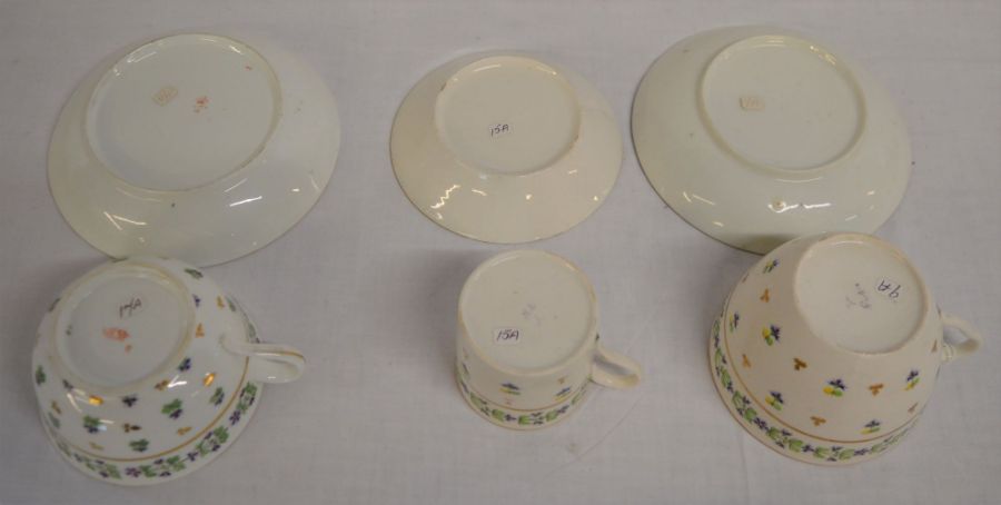 Large tea cup & saucer possibly manufacture Pinxton with similar coffee can all marked N5 over - Image 2 of 3