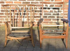 Two retro open armchairs for restoration  - includes a Cintique