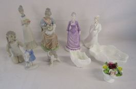 Coalport 'Lorraine' and 'Sarah' Ladies of fashion, other items of Coalport and unmarked figurines