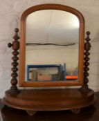 Victorian toilet mirror Ht 61cm