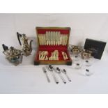Lustabrite canteen of cutlery, Royal Worcester glasses and Viners tea and coffee set