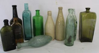 Selection of bottles including Louth Hamilton bottle, Warner's Safe x 2, South Yorkshire Aerated