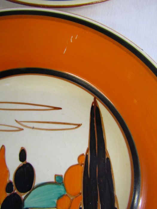 Clarice Cliff Fantasque - orange trees and house pattern - part coffee and tea set, to include a - Image 9 of 38