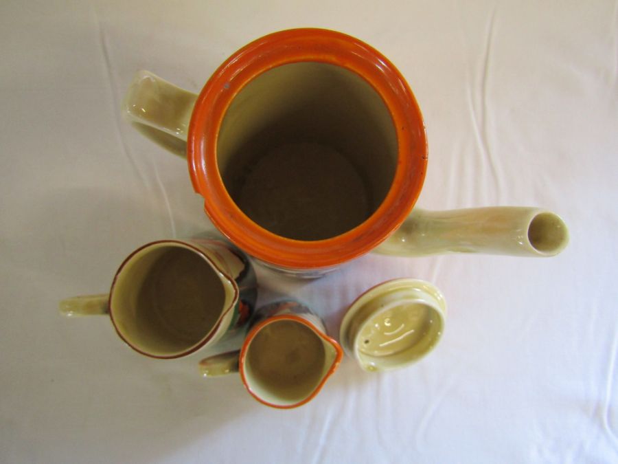 Clarice Cliff Fantasque - orange trees and house pattern - part coffee and tea set, to include a - Image 19 of 38