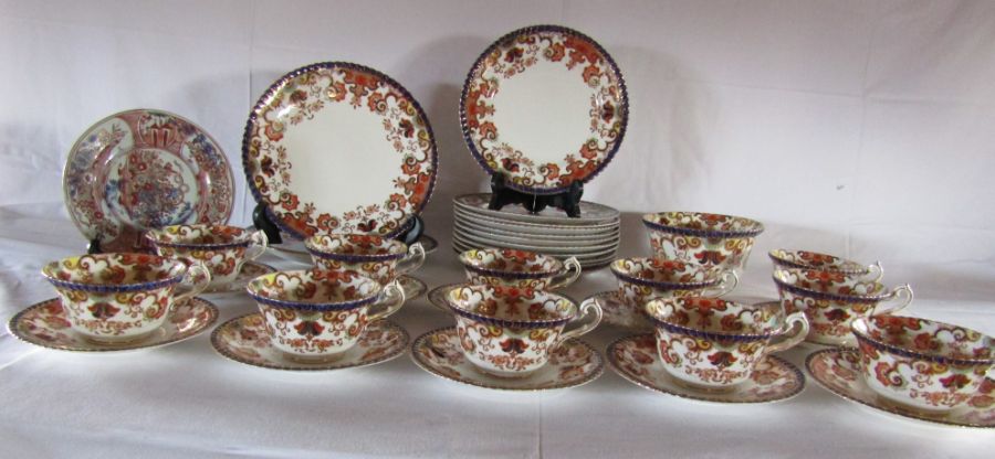 Late Victorian patterned part tea service marked RS/SR and a porcelain dish with Chinese style - Image 2 of 7