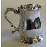 George II silver baluster tankard with S scroll handle, London 1754, maker Fuller White, 5.48ozt,