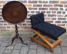 Georgian tilt top wine table & Edwardian gout stool