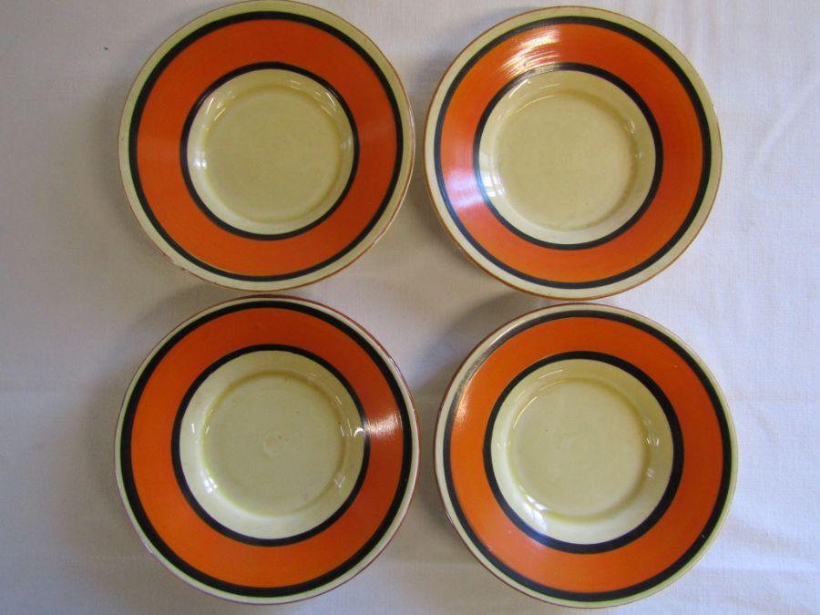 Clarice Cliff Fantasque - orange trees and house pattern - part coffee and tea set, to include a - Image 29 of 38