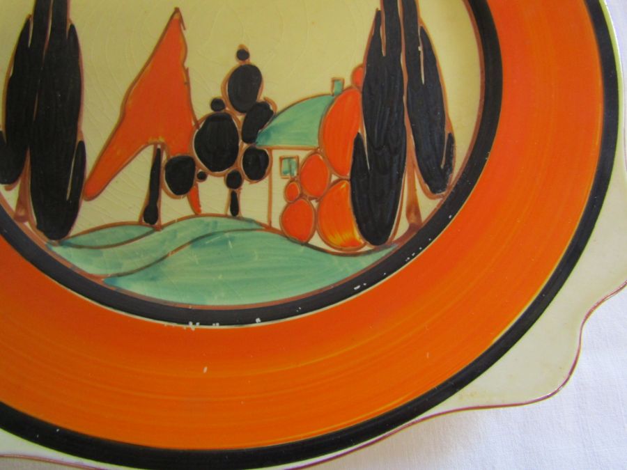 Clarice Cliff Fantasque - orange trees and house pattern - part coffee and tea set, to include a - Image 14 of 38