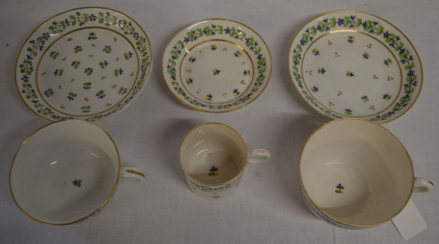 Large tea cup & saucer possibly manufacture Pinxton with similar coffee can all marked N5 over - Image 3 of 3