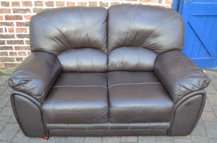 Modern 2 seater leather sofa