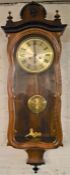 Vienna regulator wall clock with spring driven movement Ht 102cm W 32cm