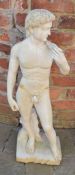 Composite garden statue of David ht 82cm