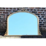 Large gilded over mantel mirror L 144cm Ht 106cm