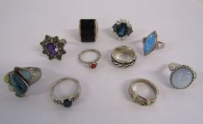 10 x assorted silver rings