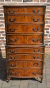 Small reproduction Georgian chest on chest Ht 139cm W 66cm D 45cm