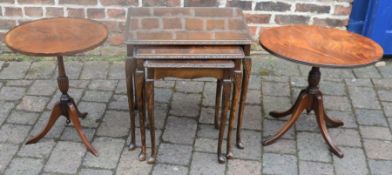 2 Regency style wine tables & a nest of tables