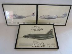 3 Aircraft prints - a limited edition 115/150 'End of an Era' with Andy Williams signature Lightning