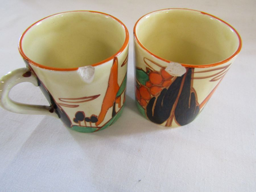 Clarice Cliff Fantasque - orange trees and house pattern - part coffee and tea set, to include a - Image 7 of 38