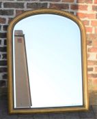 Gilt wall mirror with fluted frame 111cm by 86cm