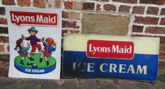 2 x Lyons Maid ice cream metal advertising signs - the larger one approx. 86cm x 40cm