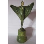 Renz - Josef Lorenzl Art Deco figure with ivory face & chest, standing on an onyx plinth and