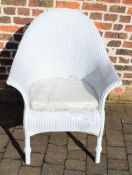 Modern white Lloyd Loom chair (Stratford) purchased new in 2019