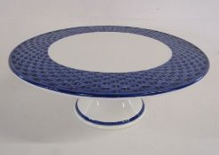 Tiffany & Co Blue and white basket weave patterned cake stand with box - approx. width 31cm