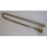 9ct gold chain total weight 23.0g and yellow metal fob
