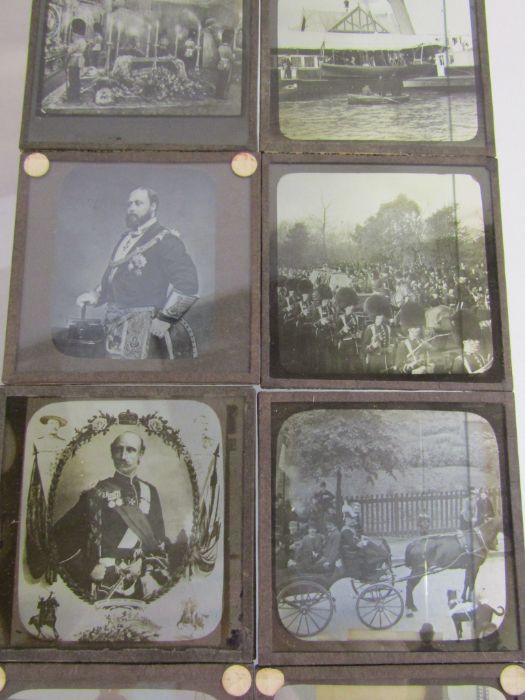 Collection of glass lantern slides to include advertising slide for 'Bird's' and 'Cadbury'  and - Image 7 of 9