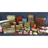 Large selection of vintage tins including Squirrel Confections, Carr & Co etc.