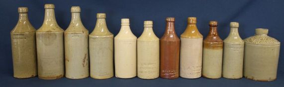 10 Lincolnshire porter bottles including Dobson & Hildyard Brigg, Job & Wood Sleaford, Morton &