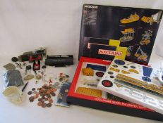 Mixed collection to include Meccano set no.6 1974 (incomplete), artists Nitram batons, pin badges,