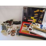 Mixed collection to include Meccano set no.6 1974 (incomplete), artists Nitram batons, pin badges,