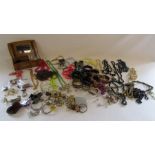 Collection of costume jewellery to include a Lorus nurses fob watch