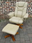 Swivel recliner chair and footstool