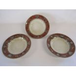 Set of 3 Borgia H & C transfer printed soup bowls