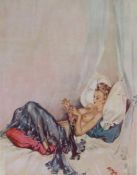 David Wright Second World War print of a topless female 'Splicing the Brace' from the Lovelies