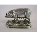 Mene silver plated pig figure