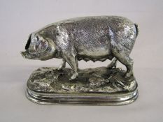 Mene silver plated pig figure