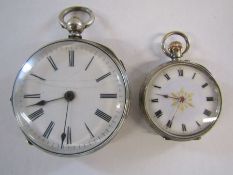 A gentleman's silver pocket watch and ladies silver fob watch