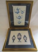 A pair of descriptive prints - Sevres and French tea service