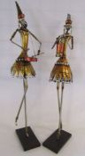 2 metal African tribal figures approx. 87cm high