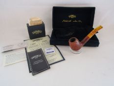 Savinelli Autograph smooth 'bent billiard' tobacco pipe