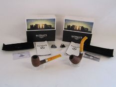 A pair of Ratray's 'The Druids' tobacco pipes - SB37 19/100 sandblast and SB38 42/100 limited