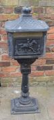 Cast metal letter box on stand (currently locked, no key)