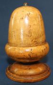 19th century fruit wood turned string holder in the form of an acorn, height 14cm